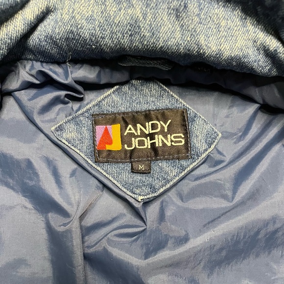 Andy Johns Denim Vest Mens Medium Utility Multi Pocket Sleeveless Jacket Retro - Picture 11 of 12